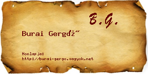 Burai Gergő névjegykártya
